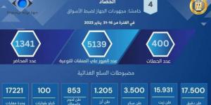 «حماية المستهلك»: تحرير 1341 محضرا ضد المخالفين بالأسواق خلال يناير 2025 - ميديا سبورت