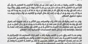 التنسيقية تثمن بيان «الخارجية»: موقف مصر ثابت ضد أي طرح أو تصور يهدف إلى تصفية القضية الفلسطينية  - ميديا سبورت