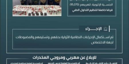 حرس الحدود بعسير يقبض على (6) مخالفين لتهريبهم (95,070) قرصًا خاضعًا لتنظيم التداول الطبي - ميديا سبورت