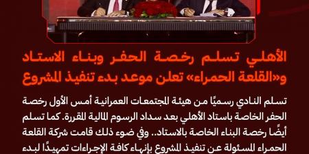 الحلم يتحقق| الأهلي تسلم رخصة الحفر وبناء الاستاد.. والقلعة الحمراء تعلن موعد بدء تنفيذ المشروع - ميديا سبورت