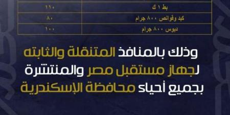 خريطة منافذ «مستقبل مصر» لبيع السلع الغذائية بالإسكندرية.. اعرف الأسعار - ميديا سبورت