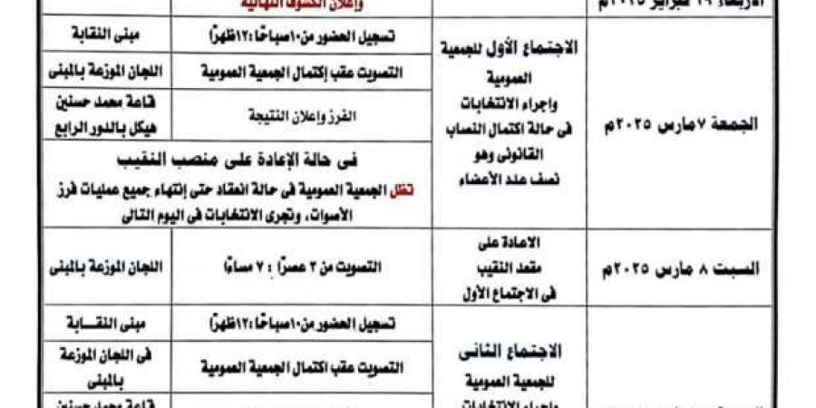 «الصحفيين» تعلن جدول انتخابات 2025.. فتح باب الترشح غدا - ميديا سبورت