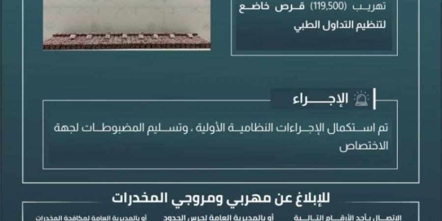 حرس الحدود بجازان يحبط تهريب 119.500 قرص خاضع لتنظيم التداول الطبي - ميديا سبورت