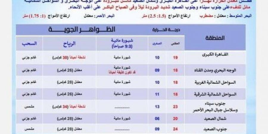 شبورة ورياح.. تفاصيل حالة الطقس في القاهرة والمحافظات غدًا الجمعة 14 فبراير 2025 - ميديا سبورت