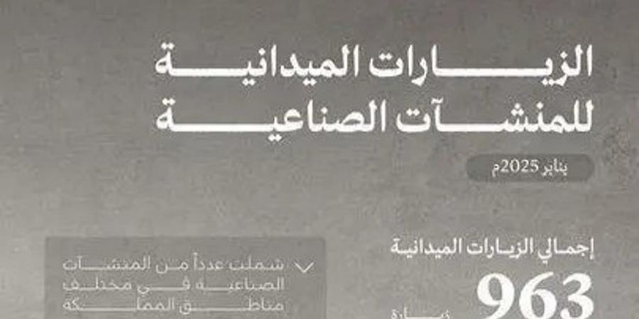 "الصناعة": 963 زيارة ميدانية في يناير لضمان جودة المصانع والتزامها بالمعايير - ميديا سبورت